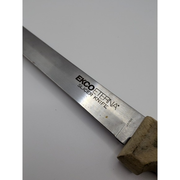 Vtg Ekco Eterna Slicer Knife 5-Inch Blade & Utility 6 in. Wood Handles Japan - Picture 12 of 16